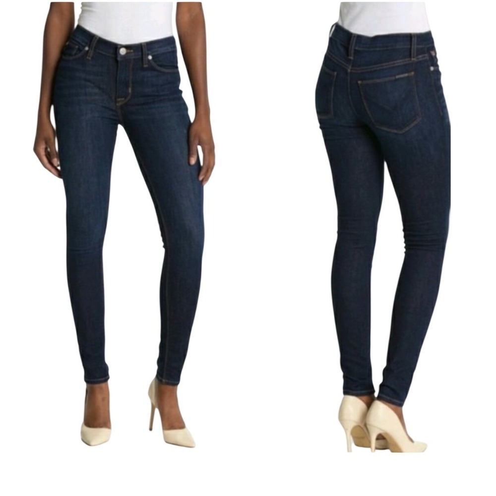 Hudson Jeans Womens 32 Natalie Midrise Super Skinny Ankle Blue Denim NEW